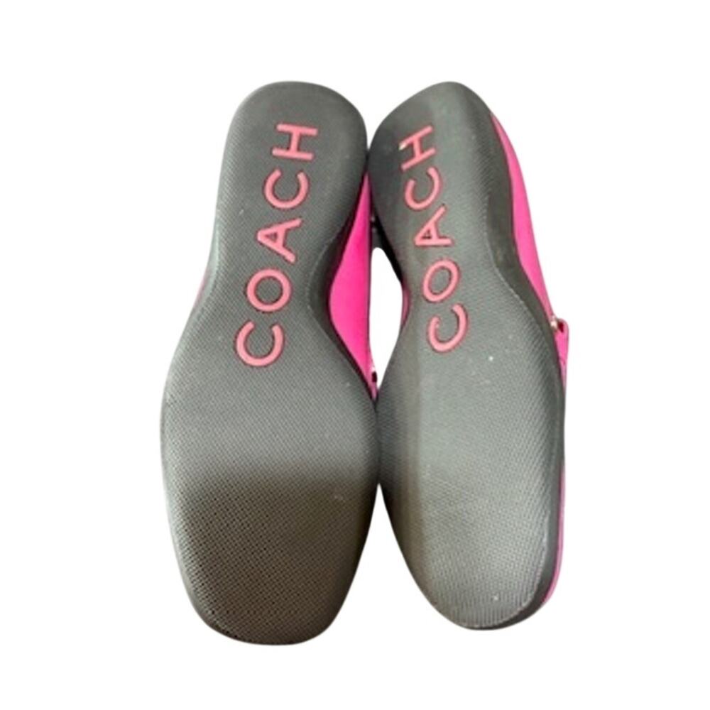 KB082 Coach Hot Pink Leather Loafers*Size 6 - Picture 6 of 7